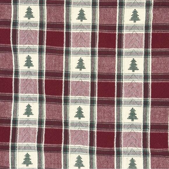 Foreston Trends Red Green White Christmas Tree Holiday Cotton Tablecloth - Picture 3 of 4